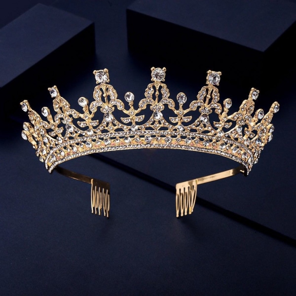 Full Diamond Crown Crown Tiara SININEN