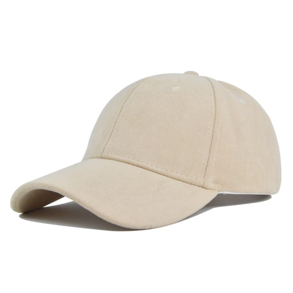 Ruskind ensfarvet baseballkasket med blød top Simple lammeulds spidskasket Udendørs sport kasket buet skygge solskygge blank hat Cl74511Beige Adjustable