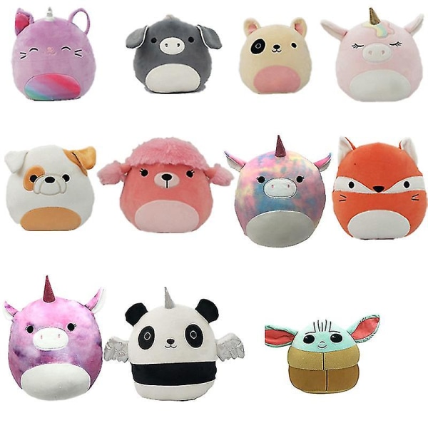 20 cm Squishmallow Plys dukkepude - Kaningrå