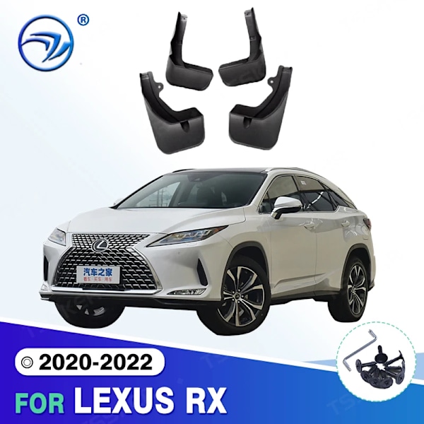 Skjermsett for LEXUS RX 2020-2022 2021 Sprutbeskyttere Mudflaps 4 stk