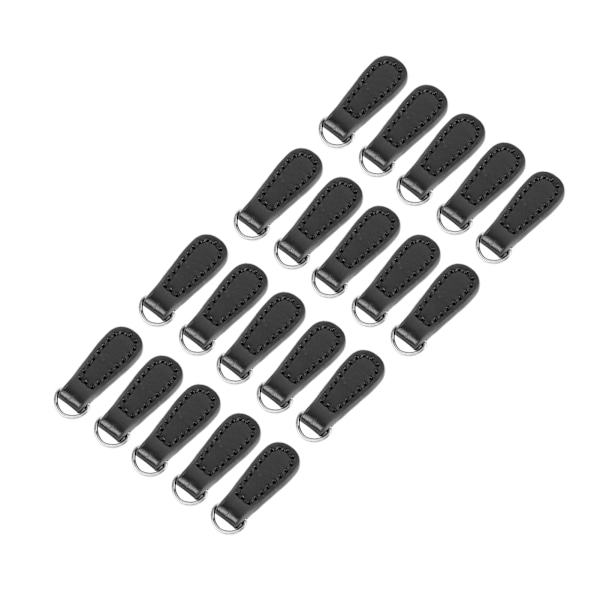 20 kpl Aito Nahka Vetoketjun Vetolenkit - Vaihtotarrat ja Tarvikkeet 20pcs Black