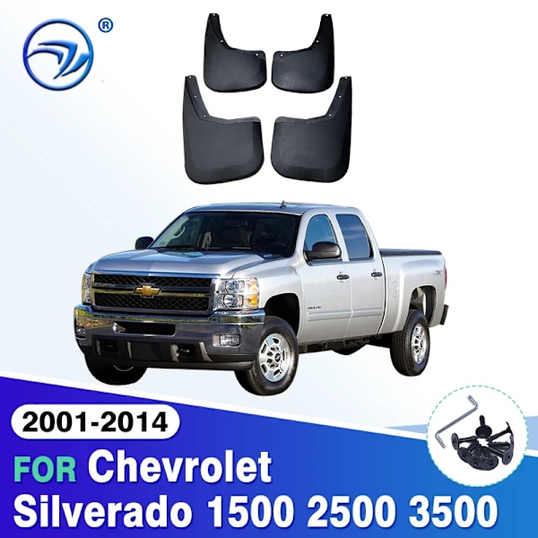 Til Chevrolet Silverado 1500 2500 3500 2001 2002 2003 2004 2005 - 2014 Skærm Mudguard Mud Flaps Guard Splash Flap Mudguards