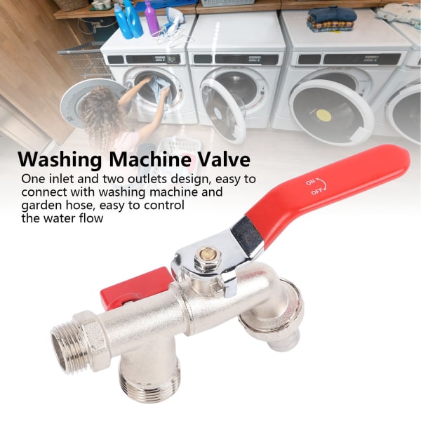 Dobbelt ventil vandhane Vaskemaskine slange ventil zinklegering elektroplade 1 i 2 ud vandhane ventil til vaskemaskine vandrør