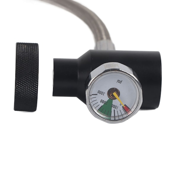 CGA-320 CO2 Cylinder Genopfyldningsadapter med 91 cm Slange og Trykmåler til Sodavandsbeholderpåfyldning