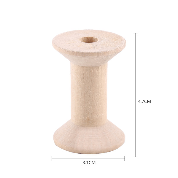 10 Pakk med Naturlige Tomme Trådspoler i Tre - 47mm x 31mm 47mm x31mm Wood Color