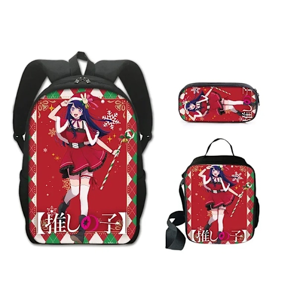 Anime Oshi no Ko -koululaukku, reppu, lounaslaukku, penaali, setti, lahja lapsille ja opiskelijoille