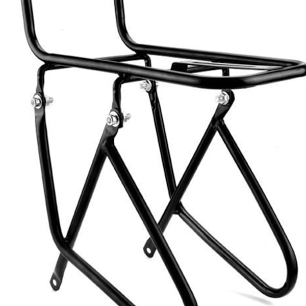 Stålcykel Forreste Stativ - 25x15x15cm Cargo Carrier Beslag til Cykling - Sort Bagagehylde Black