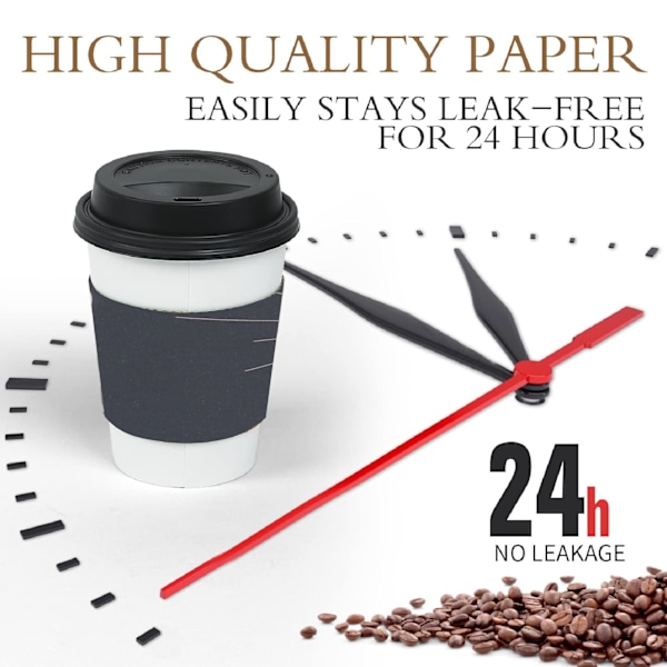 50 stk Kaffebegerhylser Justerbare Papir Varmeisolerende Begerhylsejakke Holder for Drikke Melkete Kaffe 50 PCS