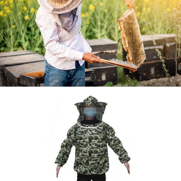 【Lixiang Store】 Ultralet maksimal beskyttelses biavlsjakke med slørhætte til junior professionelle biavlere 5-stjernet camouflage