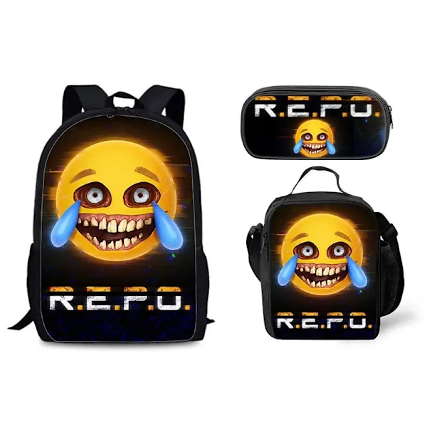 Game R.E.P.O Reppu Koululaukku Lounaslaukku Penaali Setti Lahja Lapsille Opiskelijoille 3kpl Setti-10