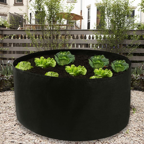 Haveplantepose - Filtmateriale (Sort, 150 Gallon, Diameter: 116cm, Højde: 56cm, Tykkelse: 1mm)