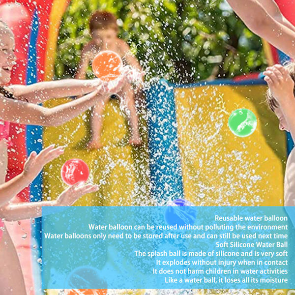 15-pack Återanvändbara Vattenballonger - Snabb Fyllning Självförslutande Silikon Vattenbollar för Barn och Vuxna - Perfekt för Sommar utomhusspel och Aktiviteter 15Pcs