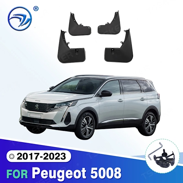 Til Peugeot 5008 2017 - 2023 2018 2019 2020 2021 2022 Bil Mudflaps Stænklapper Stænkskærme Mudguards Flap Fender Tilbehør