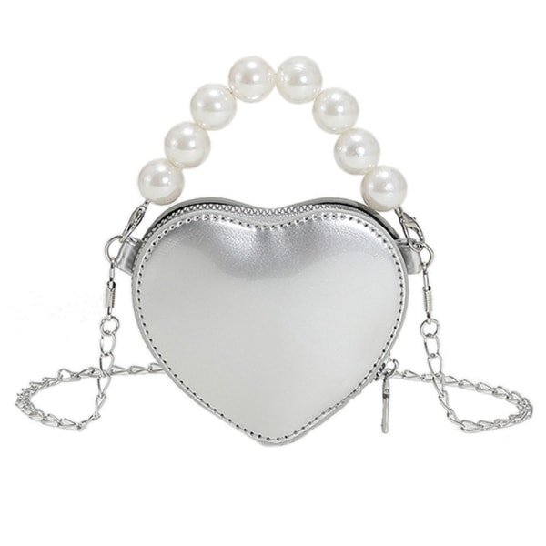 Ny trend mode messenger bag chain bag enkel liten kärlek silver