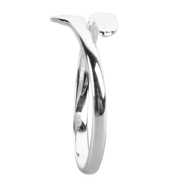 S925 Sterling Hopea Säädettävä Halauksen Sormus - Halauksen Muotoilu Pareille ja Rakastajille Koru silver