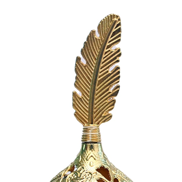 Vintage Røgelsesbrænder: Elegant Rustfri Metalholder med Fjerdesign til Soveværelse og Stue i Guld