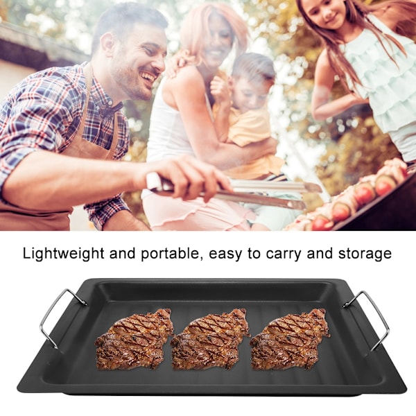 Non-Stick Rustfri Grillpande og Stegegryde Køkkenudstyr