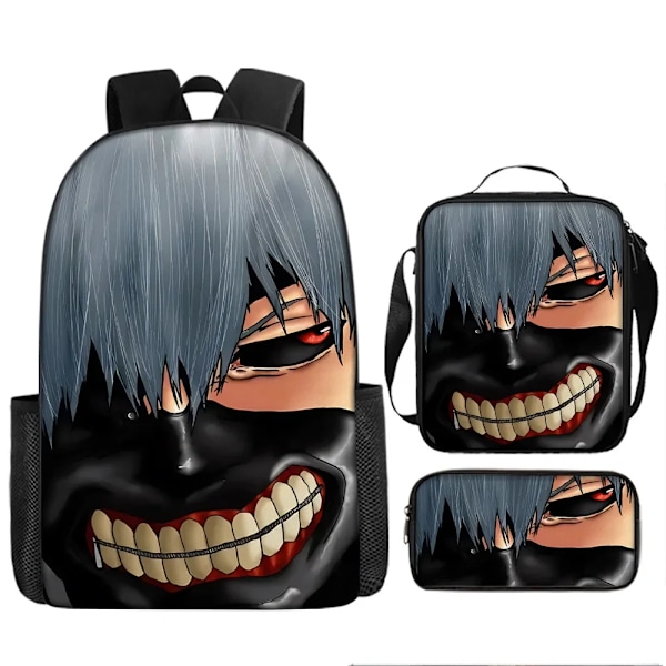 Anime Tokyo Ghoul Rygsæk Skoletaske Madkasse Penalhus Sæt Gave til Børn Studerende