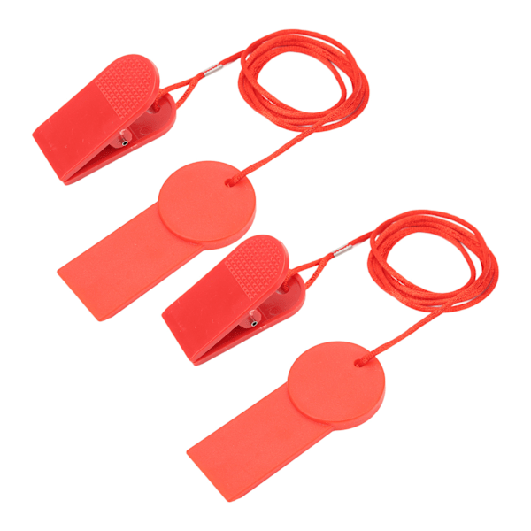 2-pack Löpbandssäkerhetsnyckel Ersättning - Nödsäkerhetsbrytare & Lås - Röda Rektangulära Säkerhetsklämmor (28x43) 2pcs Red