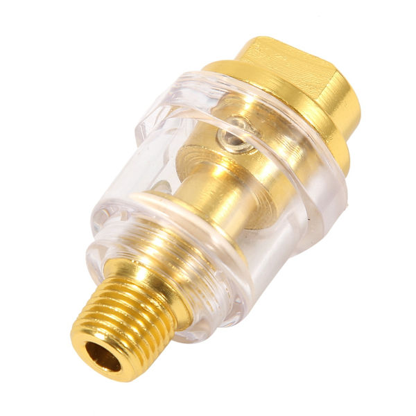 Professionell 1/4\" NPT Mini Inline Oljesmörjare - Guld Koppar Pneumatiskt Verktygstillbehör