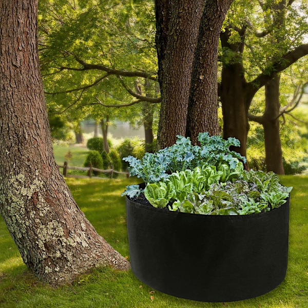 Haveplantepose - Filtmateriale (Sort, 150 Gallon, Diameter: 116cm, Højde: 56cm, Tykkelse: 1mm)