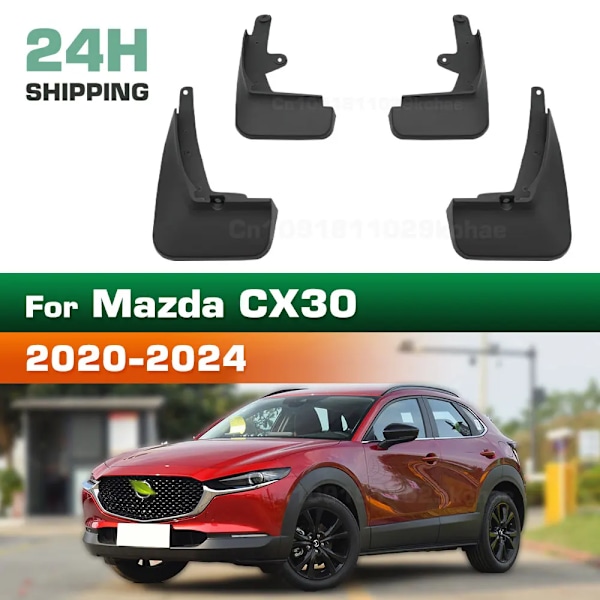 För Mazda CX30 2020 2021 2022 2023 2024 Stänkskydd 4st/set Skydd Stänklapp Stänkskärmar Biltillbehör