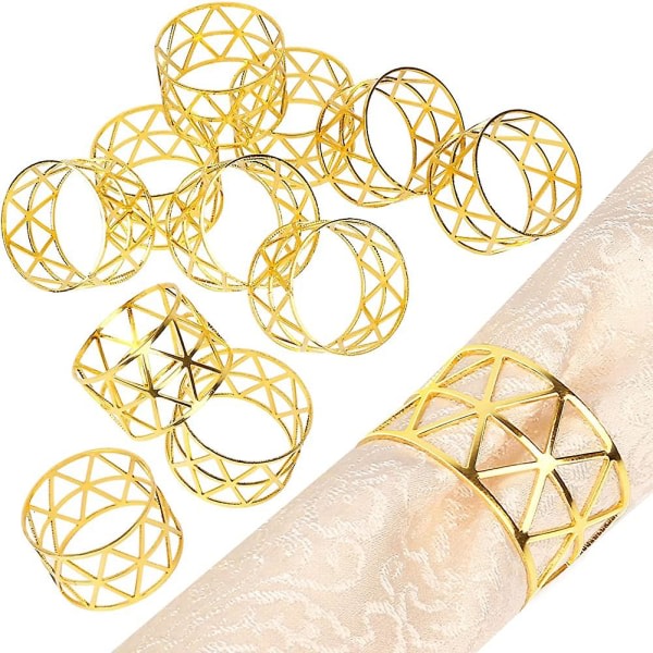 Napkin Rings,set Of 12 Gold Napkin Rings,Upgrade Sturdy Metal