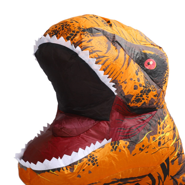 Dinosauriekostym T Rex Uppblåsbar Dinosaurieblåsningsdräkt för Halloween Cosplay Party Julbarn 120‑140 cm Brun Brown