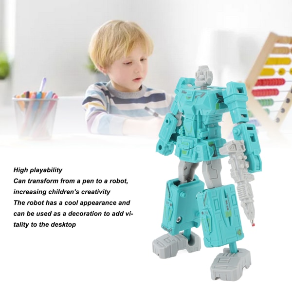 2 stk Transformerende Robot Leke Sett - Deformerbare Robot Penner for Studenter - Grønn Studieutstyr Green 2Pcs