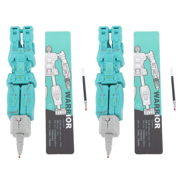 2 stk Transformerende Robot Leke Sett - Deformerbare Robot Penner for Studenter - Grønn Studieutstyr Green 2Pcs