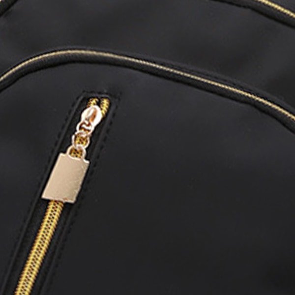 Rygsæk Vandafvisende Casual Stil Nylon Materiale Lynlås Lukning Blød Behagelig Rejserygsæk til Kvinder Sort Fri Størrelse Free Size Black