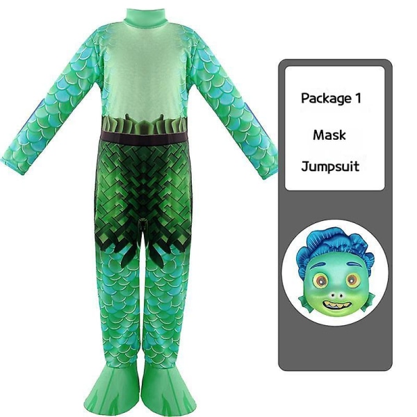 2023 Halloween Luca kostume Luca børns sommervenlighedsdag Alberto Sea Monster Conjoined Cosplay Cartoon Performance Costume _iu H L(120-130cm)