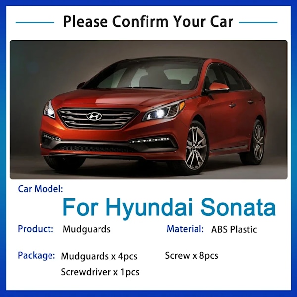 Stänkskydd för Hyundai Sonata i45 LF 2015~2016 4x Stänkskärmar Skydd Fender Styling Tillbehör Uppgradering Mud Guard Flap Splash