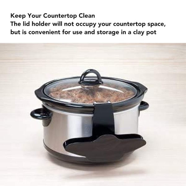 Håndfri saktekokehetteholder: Kjøkkenorganisator for Crock Pot-lokk for å holde benkeplater rene