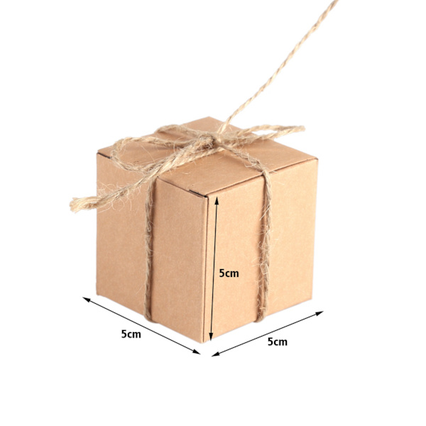 50 stk Retro Brune Foldbare Slikæsker med Snøretov - Lille Kvadratisk Design 50PCS
