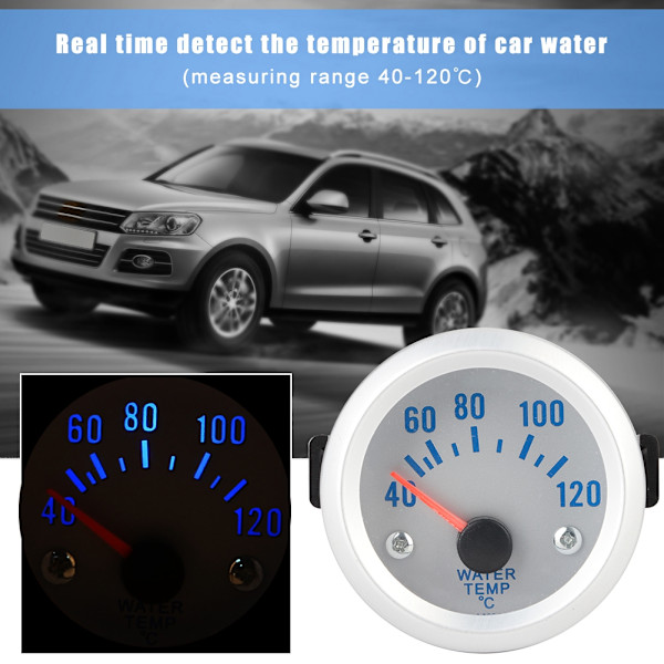 52mm 2\" Universal Bilmotor Digital Blå LED Vandtemperaturmåler - 40-120℃ Range