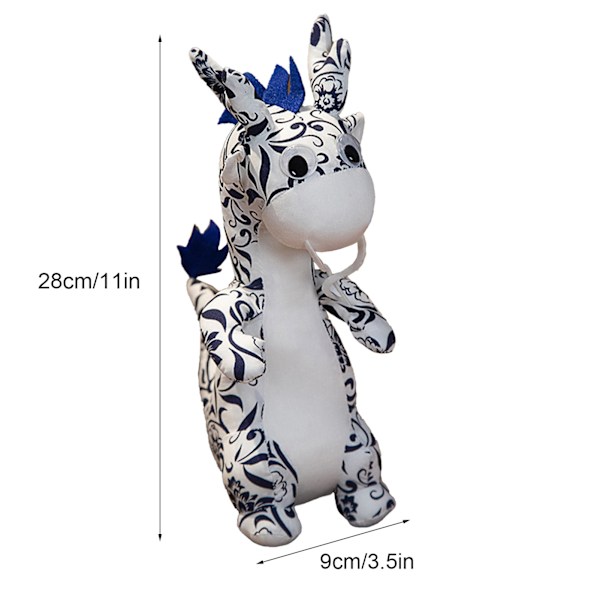Nyårszodiak Draken Plyschleksak - Draken Maskot Simuleringsdocka White