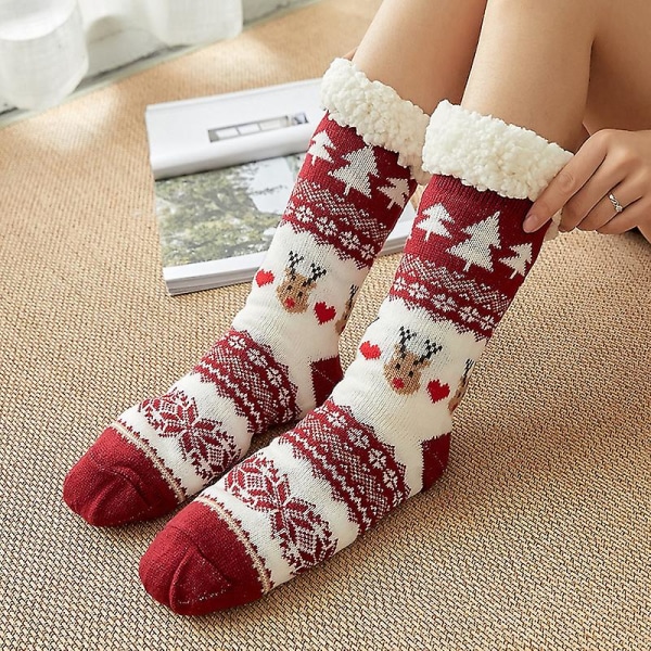 Sukkapari Polvikorkeat joulusukat luistamattomiin jalkoihin
