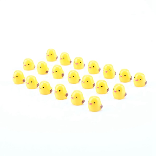 20 stk Mini Gule Kylling Miniatyr Hagepynt for Dukkehusdekor