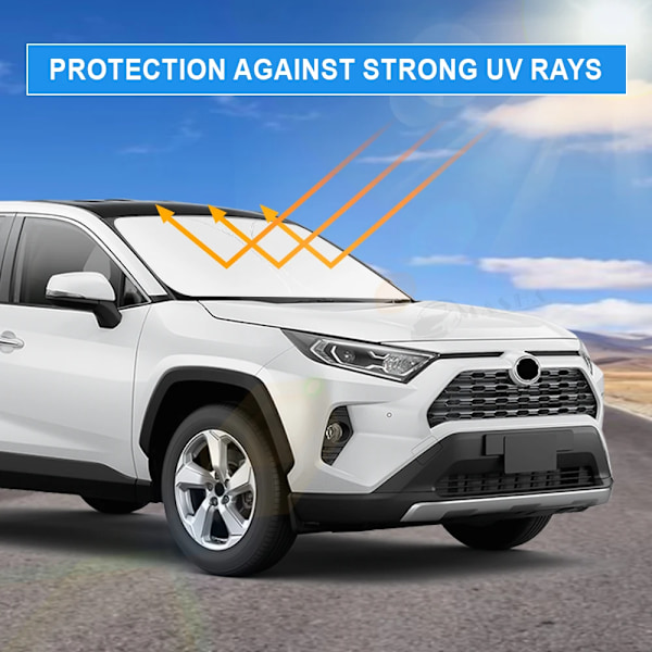 Bilsolskydd Framruta Block Värme Solskydd Vikbart Solskydd För Toyota RAV4 2019-2022 2023 2024 Tillbehör-För RAV4