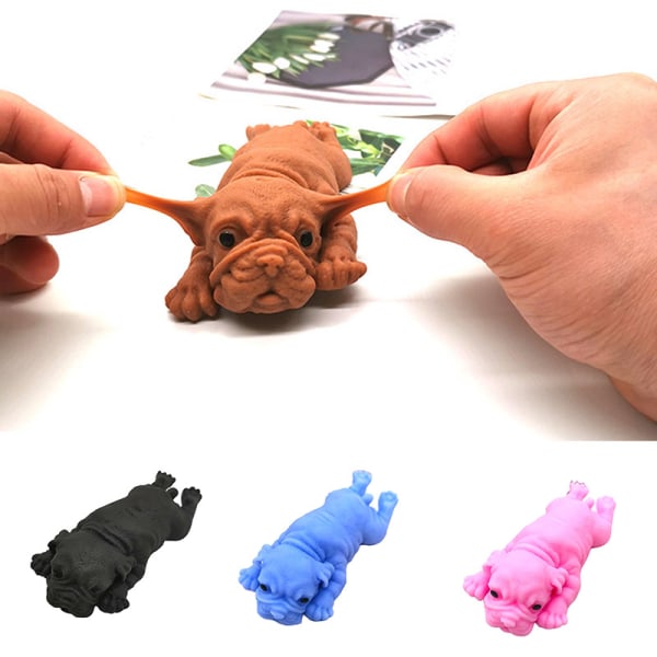 Fashion Vent Stress Relief Praktiske vittigheder Squeeze Toy Dog For Kids Friends Brown