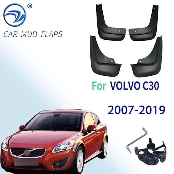 Stänkskydd Fram Bak Bil För VOLVO C30 (Utan Målade Tätningar) 2007-2019 Stänklappar Stänkskydd Skärmar 2010 2011