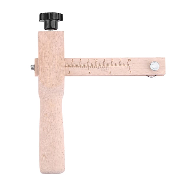 Justerbar trehåndtak lærrem skjæreverktøy for DIY håndverk med 3 kniver