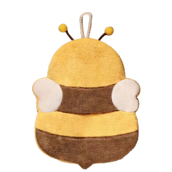 Käsipyyhe paksunnettu söpö sarjakuva eläinkuvioinen imukykyinen riippuva keittiöpyyhe lapsille kodin mehiläiskuvio Yellow