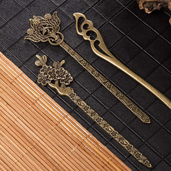 10 kpl Kiinan hiukset Chopsticks Antiikkipronssi koriste