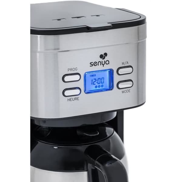 Programmérbar elektrisk kaffemaskine SENYA 1,2L - Isoleret kande i rustfrit stål - Aromavælger