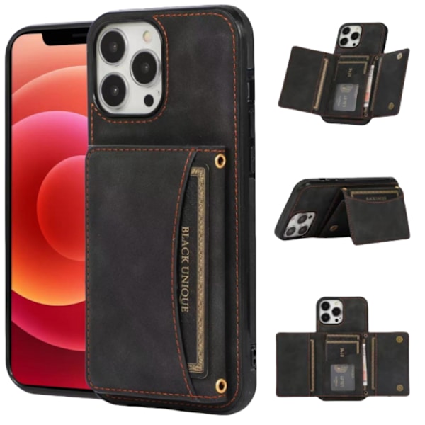 PU-nahkakotelo korttitaskulla iPhone 15 -sarjalle iPhone 15 Plus