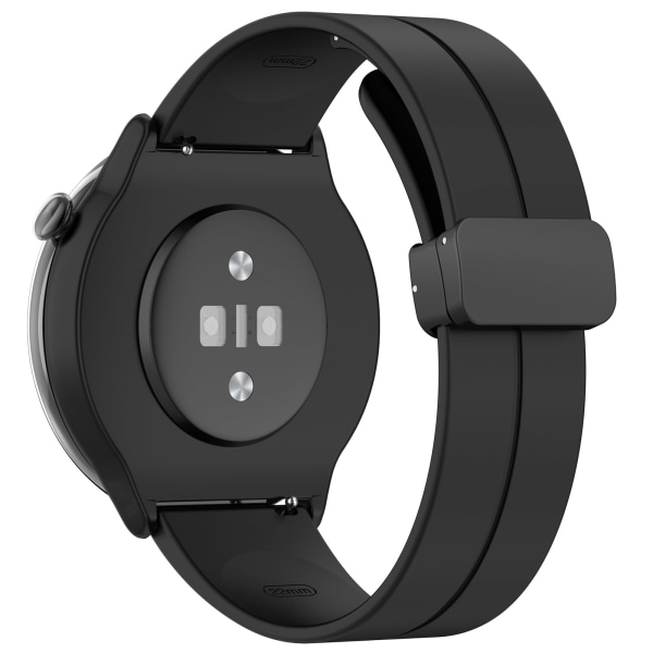 Klockband magnetiskt spänne silikon Samsung Galaxy Watch 3 45 mm/Gear S3 Classic, Frontier, Huawei Watch Buds/GT Runner/ Svart 22 mm