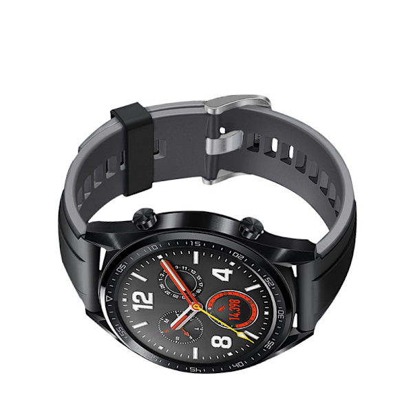 Sort og grå silikonerem 22 mm til Huawei Watch GT