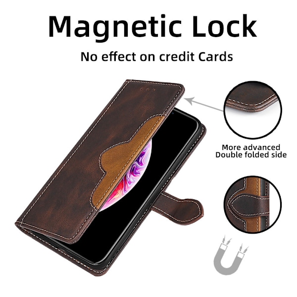 Nahkakotelo Redmi Note 14 Pro / Note 14 Pro+:lle (maailmanlaajuinen) - Ruskea